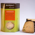 Gumnut Biscuits shortbread with pistachios, almonds and a hint of lemon coated with dark chocolate