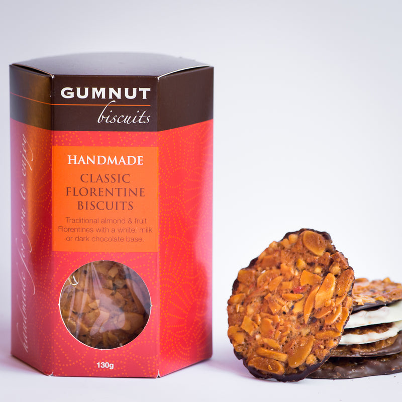 Gumnut Biscuits Petite Florentines with slivered almonds, orange peel and cherries